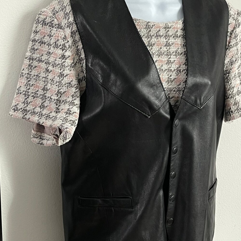 URBAN leather Vest Black Leather Vest M made in USA Motorcycle Vest Unisex